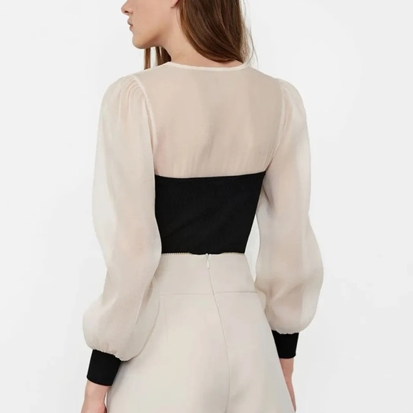 J.ING Emmalee Black Puff Sleeve Blouse | Size Small - Picture 6 of 7